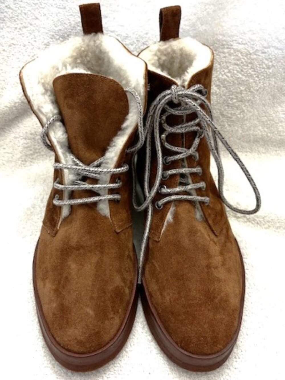 Jenni Kayne Suede Canyon Boot sherpa lined lace up boot Made in Italy Size 39